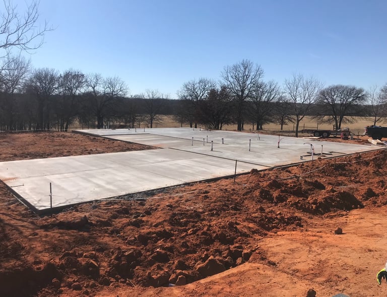 Residential concrete foundation forms and rebar placement by APC
